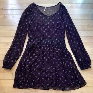 Free People Purple Printed Dress